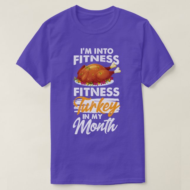 Fitness Turkey in My Month Thanksgiving Lycklig th T Shirt (Design framsida)
