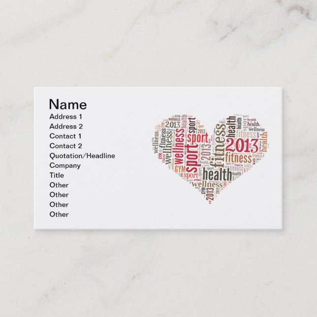 Fitness Visitkort (Framsida)