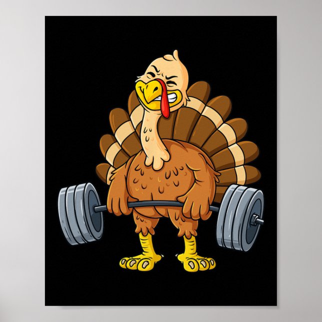 Fitness Weigh för Roligt Thanksgiving Day för Turk Poster (Framsidan)