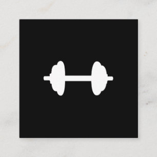 Fitness Weight Simple Black and White Fyrkantigt Visitkort
