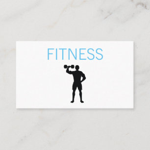 Fitness Weight Simple Black and White Visitkort