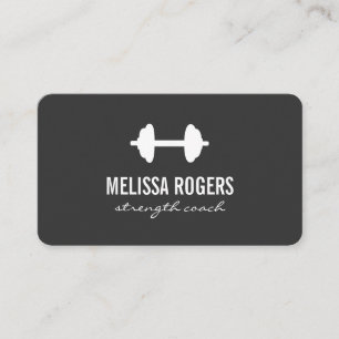 Fitness Weight Simple Black and White Visitkort