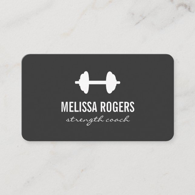 Fitness Weight Simple Black and White Visitkort (Framsida)