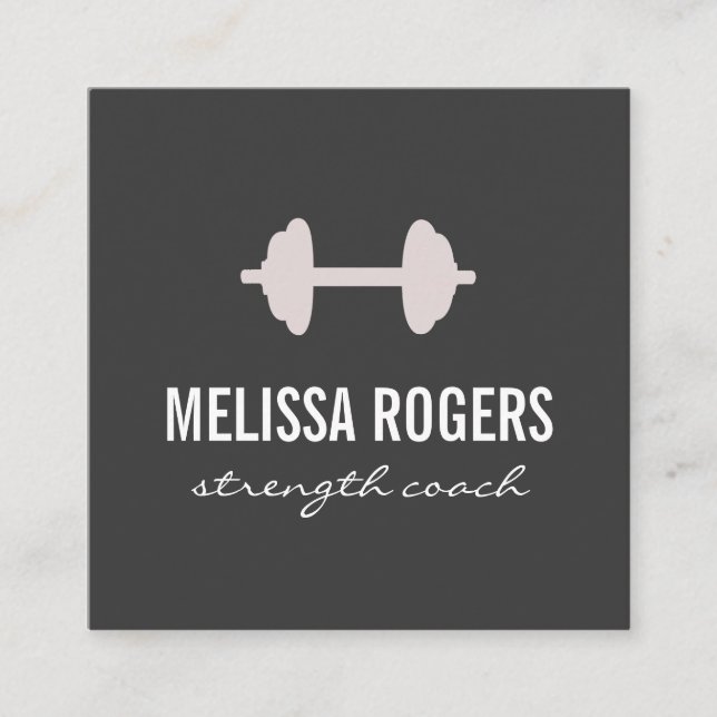 Fitness Weight Simple Grått Fyrkantigt Visitkort (Framsida)