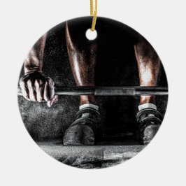 Fitness Weightlyftande Gym Workout Julgransprydnad Keramik