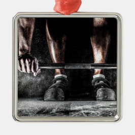 Fitness Weightlyftande Gym Workout Julgransprydnad Metall