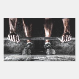 Fitness Weightlyftande Gym Workout Rektangulärt Klistermärke