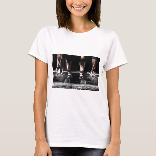 Fitness Weightlyftande Gym Workout Tee (Framsida)