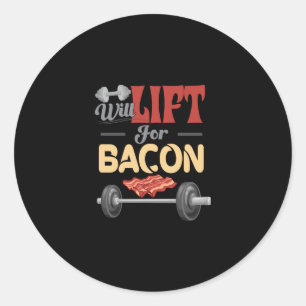 Fitness Will Hiss för Bacon BodyBuilder Roligt Bar Runt Klistermärke