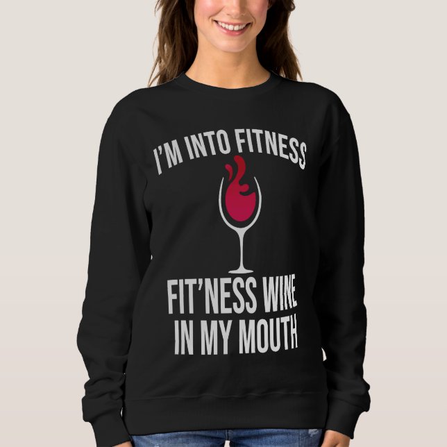 Fitness Wine In Mouth Drinking  Drinker Sayings Gr T Shirt (Framsida)