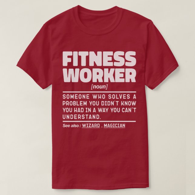 Fitness Worker Noun Gym Owner Sport älskare Funny T Shirt (Design framsida)