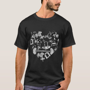 Fitness Working Gym Out Heart Alla hjärtans dag Gy T Shirt