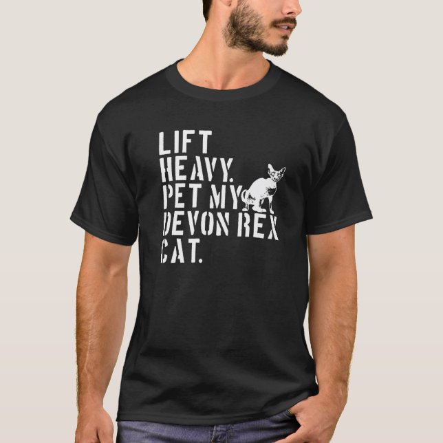 Fitness Workout - Hiss Heavy Pet My Devon Rex Cat T Shirt (Framsida)