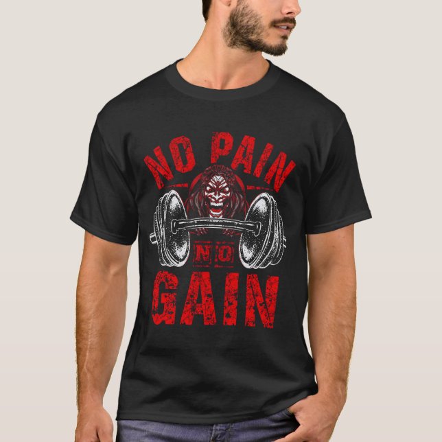 Fitness Workout Shirt 2025 | Ingen smärta nr Gain  T (Framsida)