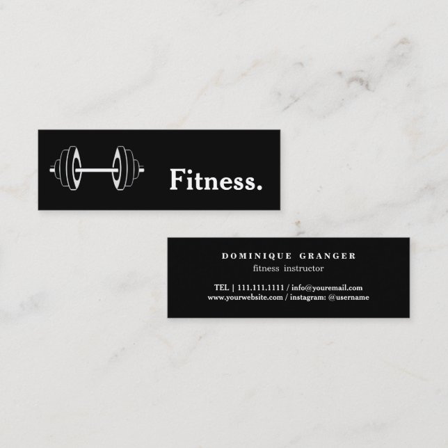 Fitness Yoga Instruktör Lärare Mini Visitkort (Fram/baksida)