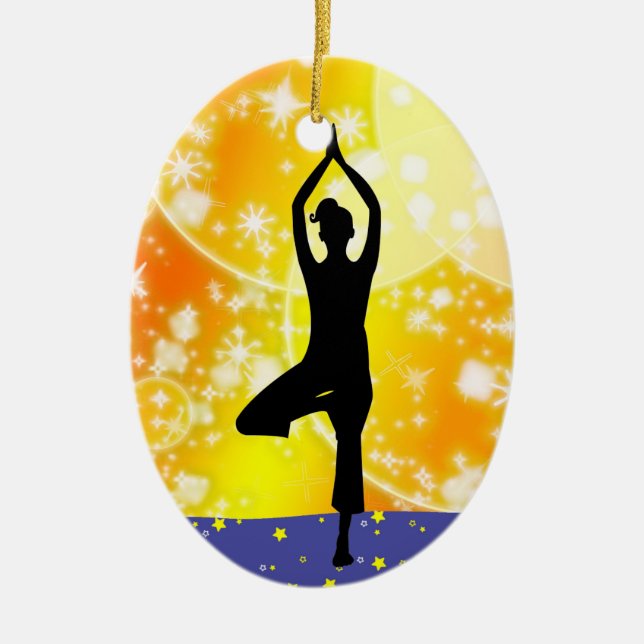 Fitness! Yoga - Träd - SRF Julgransprydnad Keramik (Framsidan)