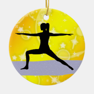 Fitness! Yoga - Warrior - SRF Julgransprydnad Keramik