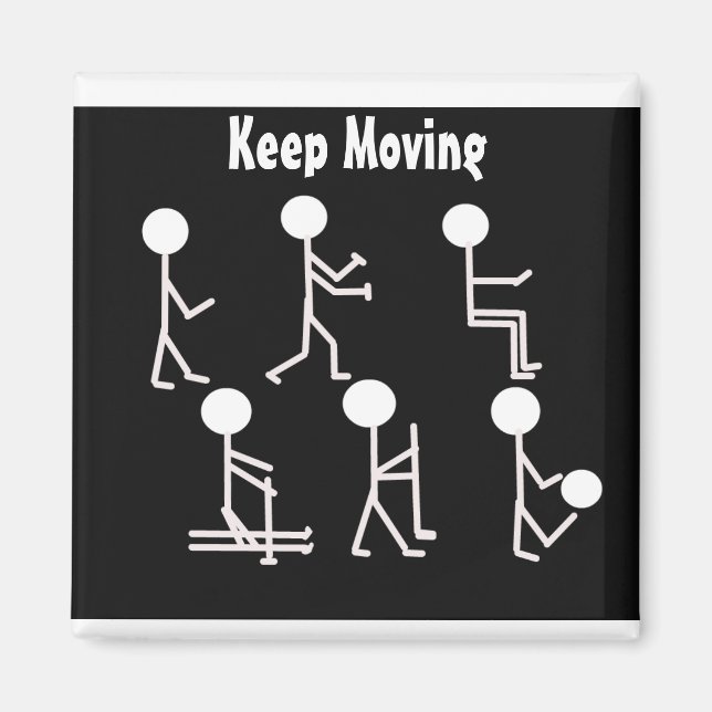 Fitnessdesign i svart och vitt magnet (Framsidan)