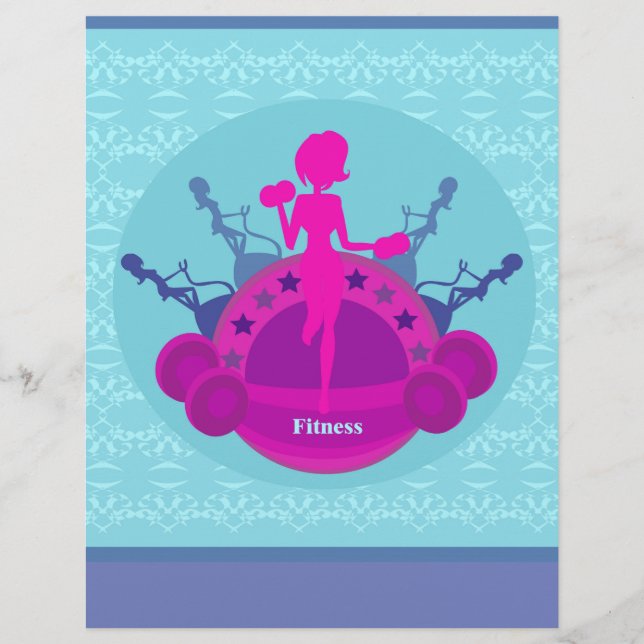 fitnessflicka träningsfolder reklamblad (Framsidan)