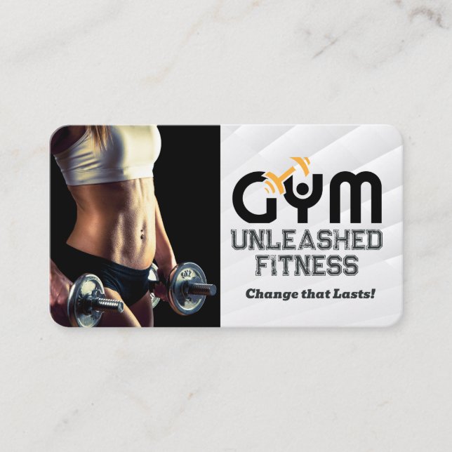Fitnessmodell | Gymtypografi Visitkort (Framsida)