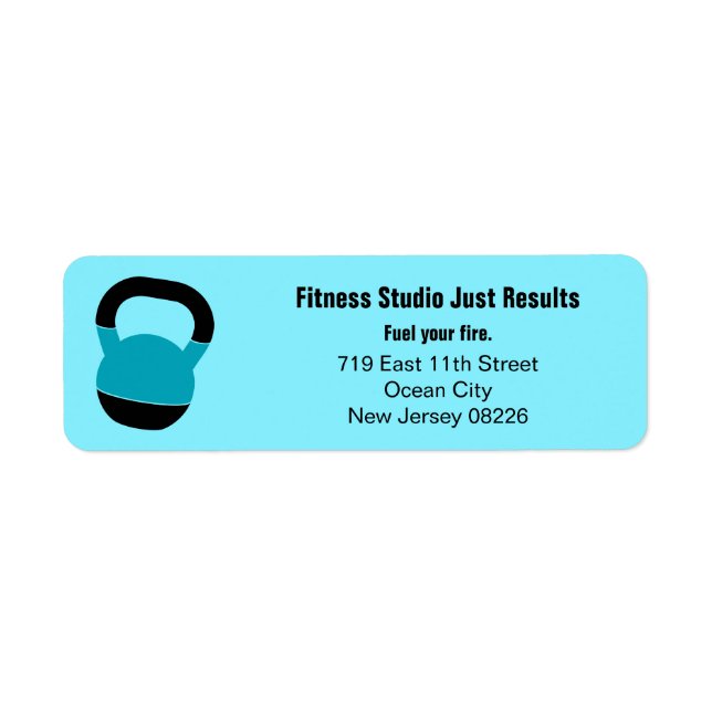 Fitnessstudio Motto Kettlebell Returadress Etikett (Framsidan)