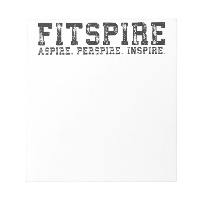 Fitspire - Aspire, Perspire, Inspire - Workout Anteckningsblock (Framsida)