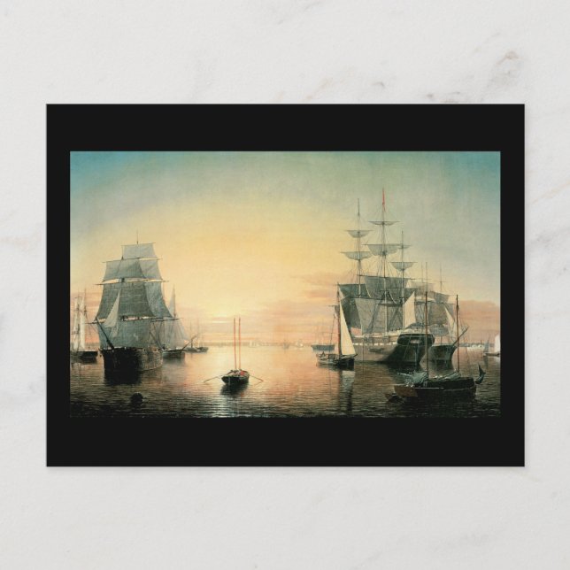 Fitz Hugh Lane Boston Harbour Vykort (Framsida)