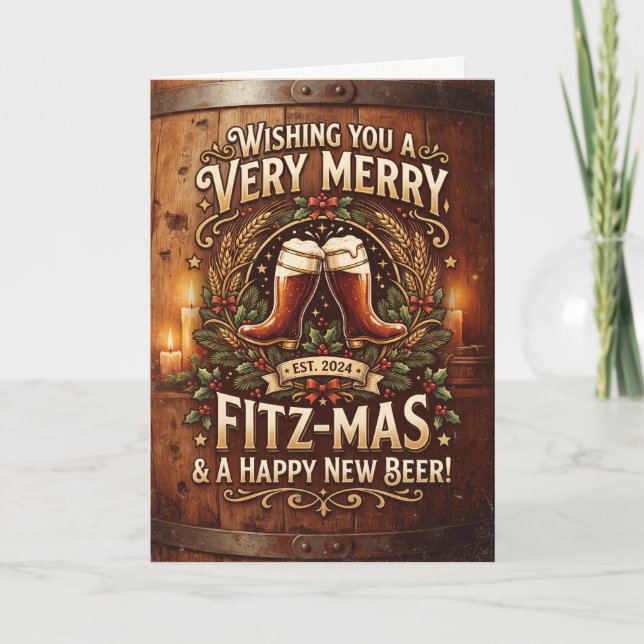 Fitz-mas Öl Julkort Kort (Framsida)