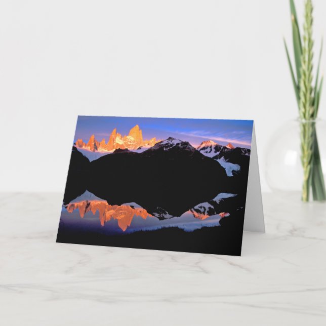 Fitz Roy-gruppen återspeglas i glaciärsjöar Kort (Framsida)