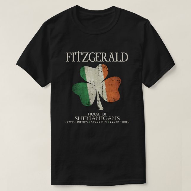 Fitzgerald efternamn Familj Irland Irländska huset T Shirt (Design framsida)