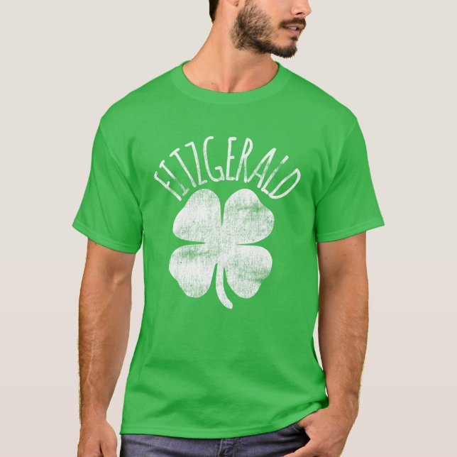 Fitzgerald Family Namn Matching St. Patrick's Day T Shirt (Framsida)