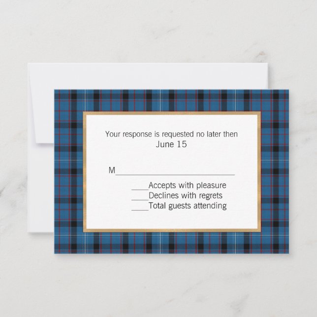 Fitzgerald Tartan Play Bröllop OSA Card (Framsida)
