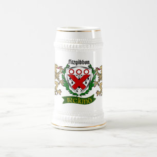 Fitzgibbon Irish Shield Personlig Beer Stein Sejdel