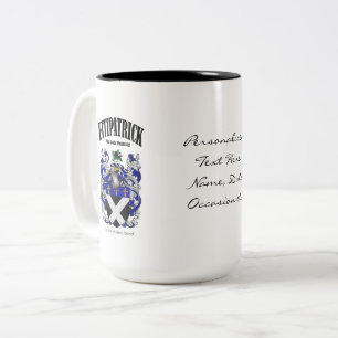 Fitzpatrick Family Crest, översättning och inneb Två-Tonad Mugg