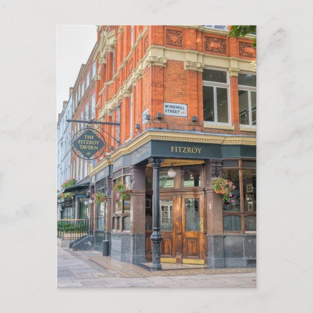 Fitzroy Tavern, Fitzrovia, London UK Postcard Vykort (Framsida)