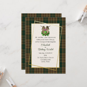 Fitzsimmons Klan Scottish Symbols Bröllop Inbjudningar