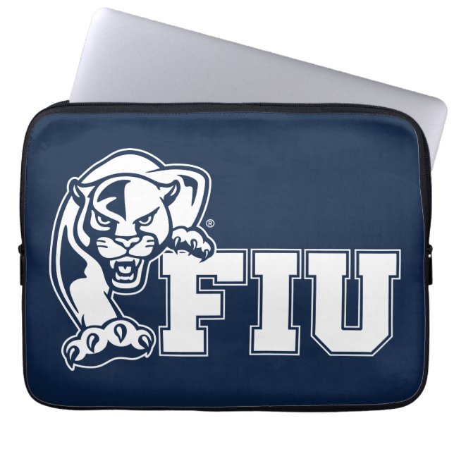 FIU Panthers - White Logotyp Laptop Fodral (Framsidan)