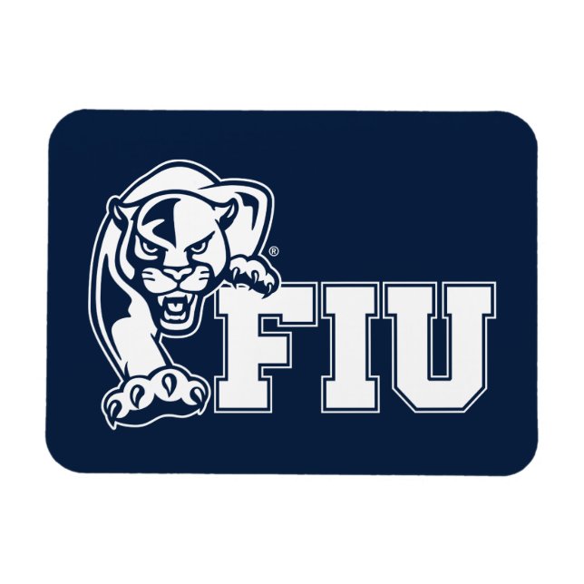 FIU Panthers - White Logotyp Magnet (Horisontell)
