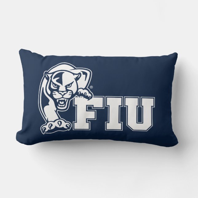 FIU-Pantrar - vit Logotyp Lumbarkudde (Framsida)