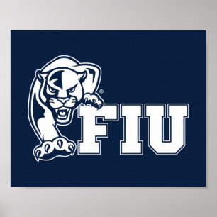 FIU-Pantrar - vit Logotyp Poster