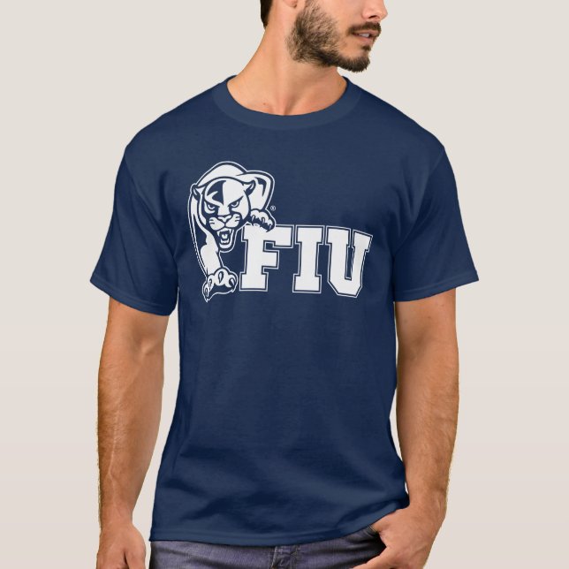 FIU-Pantrar - vit Logotyp T Shirt (Framsida)