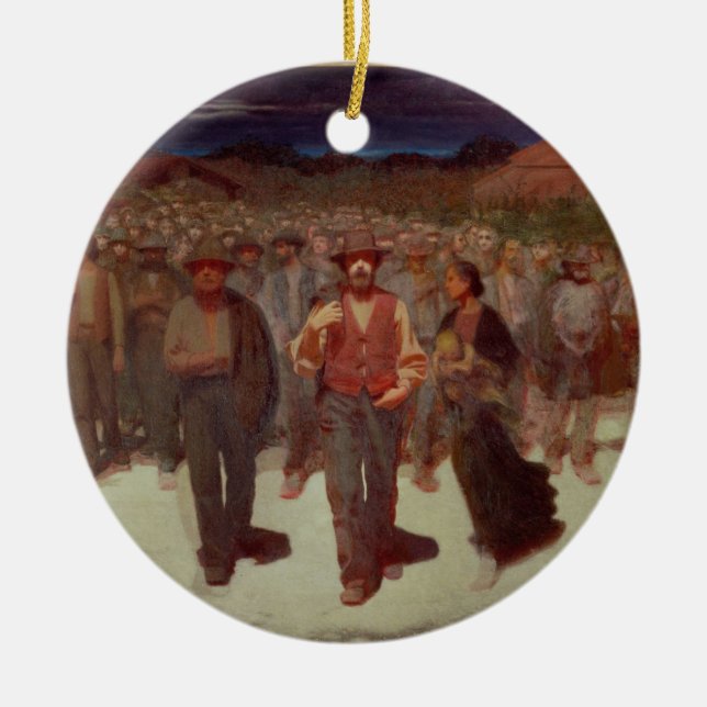 Fiumana (människatiden) 1895-96 (olja på kanfas) julgransprydnad keramik (Framsidan)