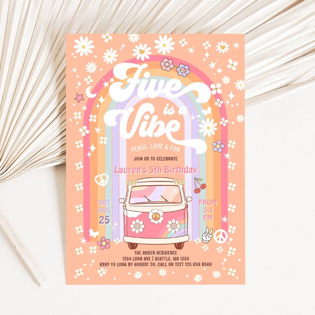 FIVE är en stämning Daisy Groovy 5-årsdag Inbjudningar (Skapare uppladdad)