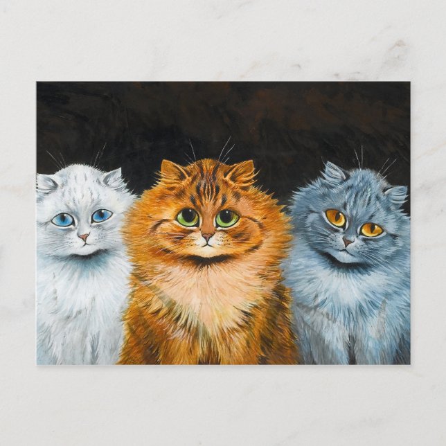 Five Cats by Louis Wain Vykort (Framsida)