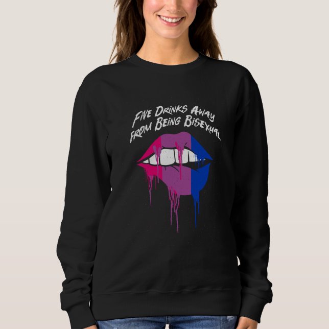 Five Drinks Away from Bisexual Bi LGBTQ Bi Pride L T Shirt (Framsida)