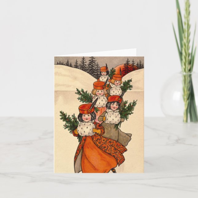 Five Girls With Furry Muffs - Florence Hardy Kort (Framsida)