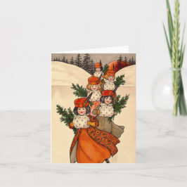 Five Girls With Furry Muffs - Florence Hardy Kort