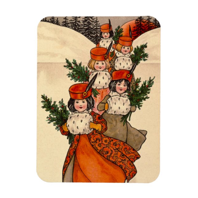 Five Girls With Furry Muffs - Florence Hardy Magnet (Vertikal)