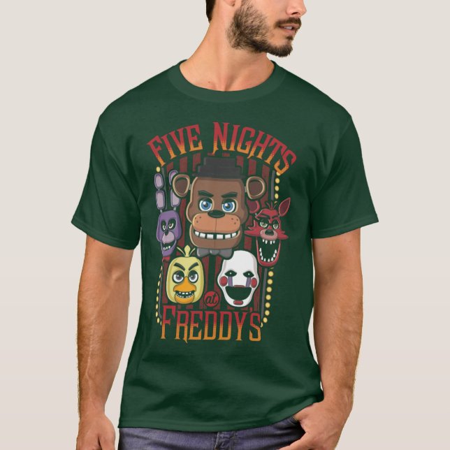 Five Nights At Freddys Pizzeria MultiKaraktär T Shirt (Framsida)