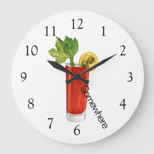 Five O'Clock Somewhere Bloody Mary Cocktail Stor Klocka